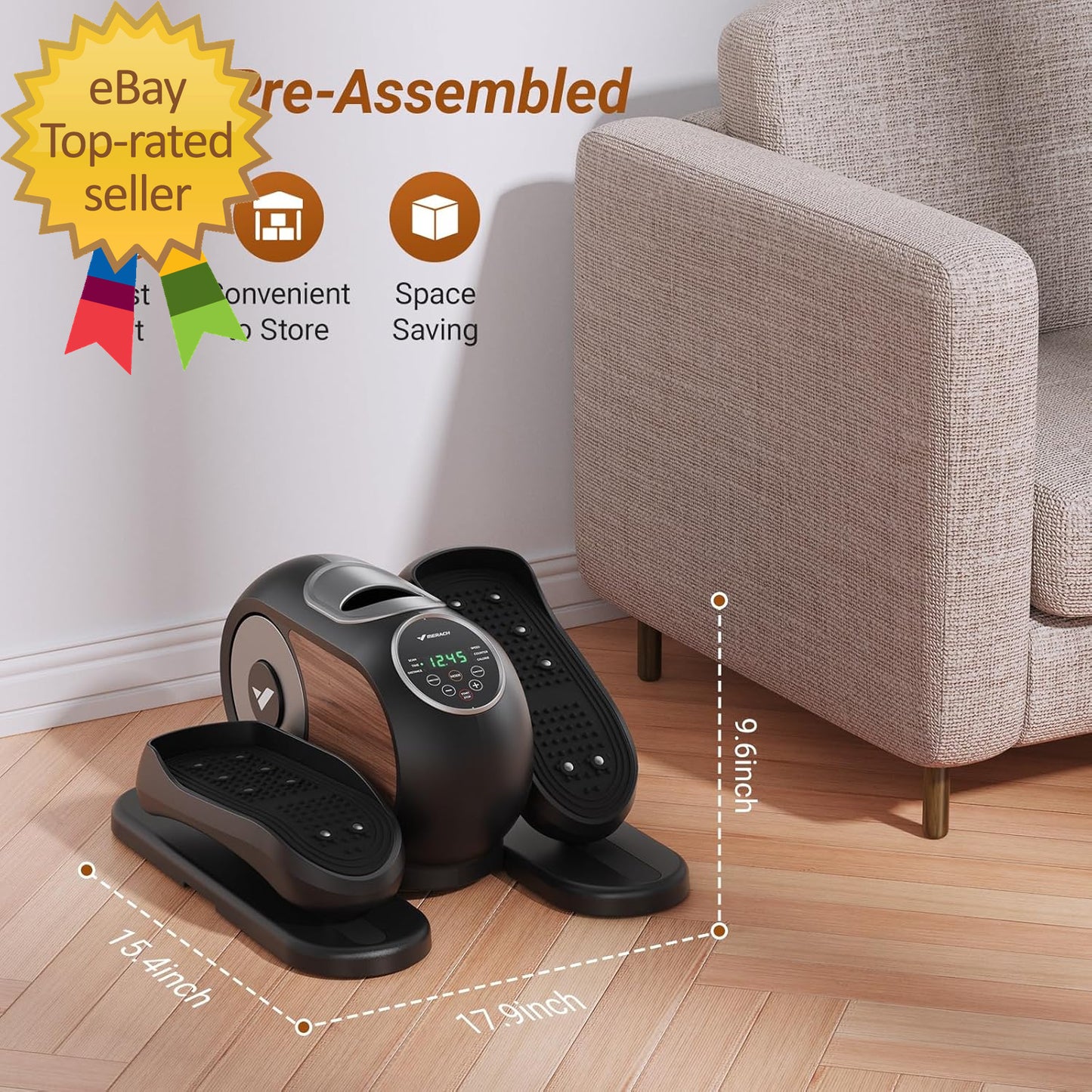 Under Desk Elliptical Ellipse Leg Exerciser Electric for Seniors