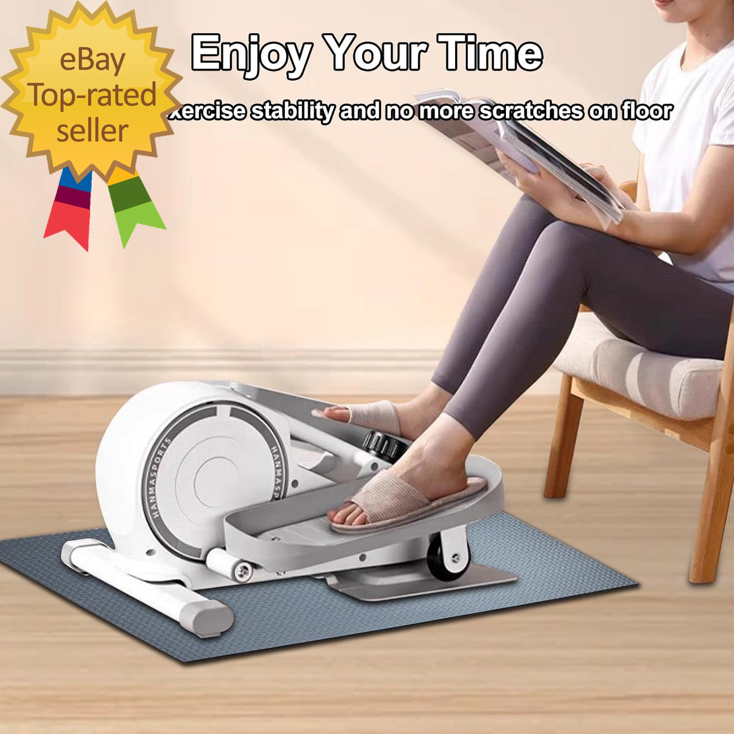 Non-Slip Mat for Ellipse Leg Exerciser Machine Apply to under Desk Elliptical