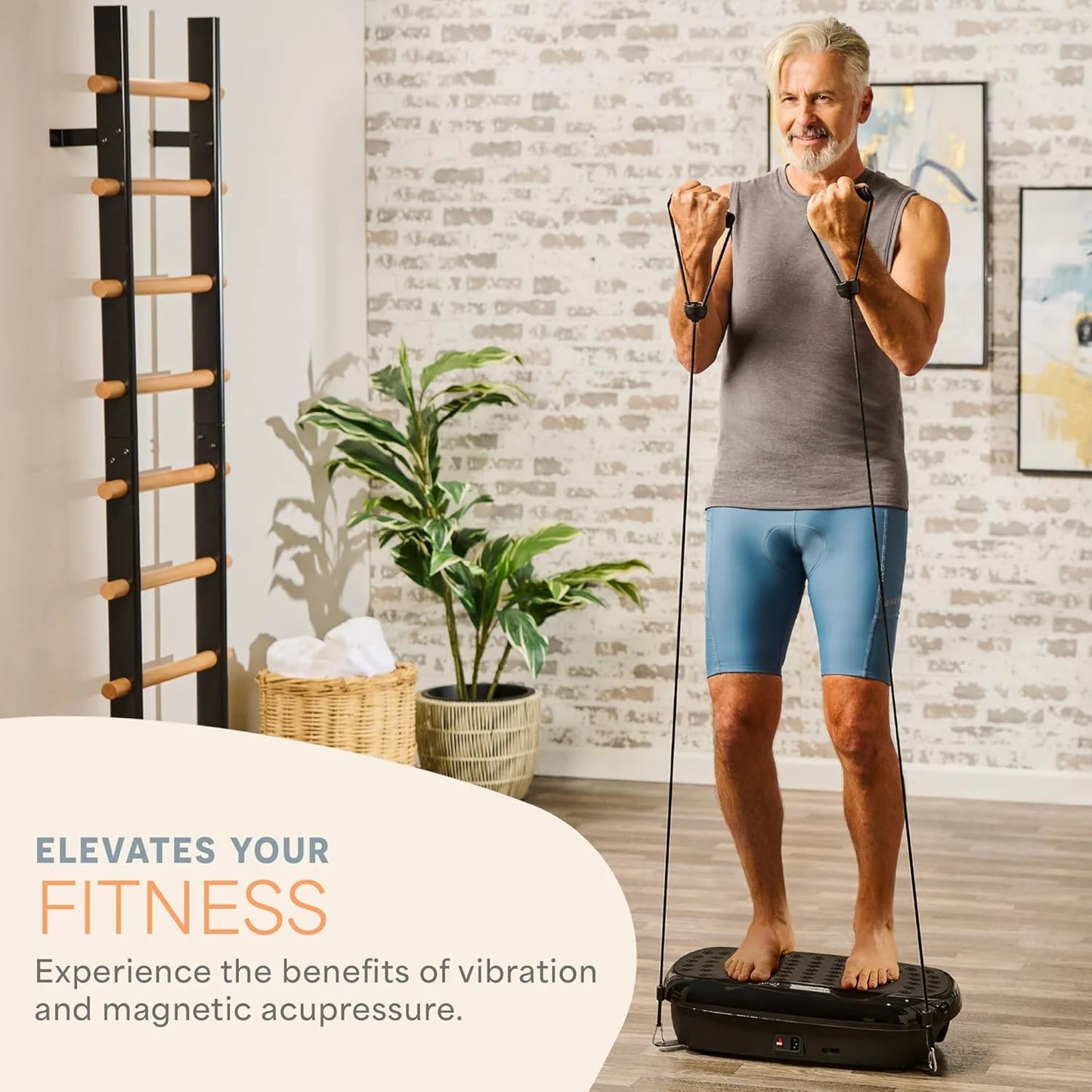 Hexaplate Lite Vibration Plate, 300W Full Body Workout with Remote and 10 Programs - Black