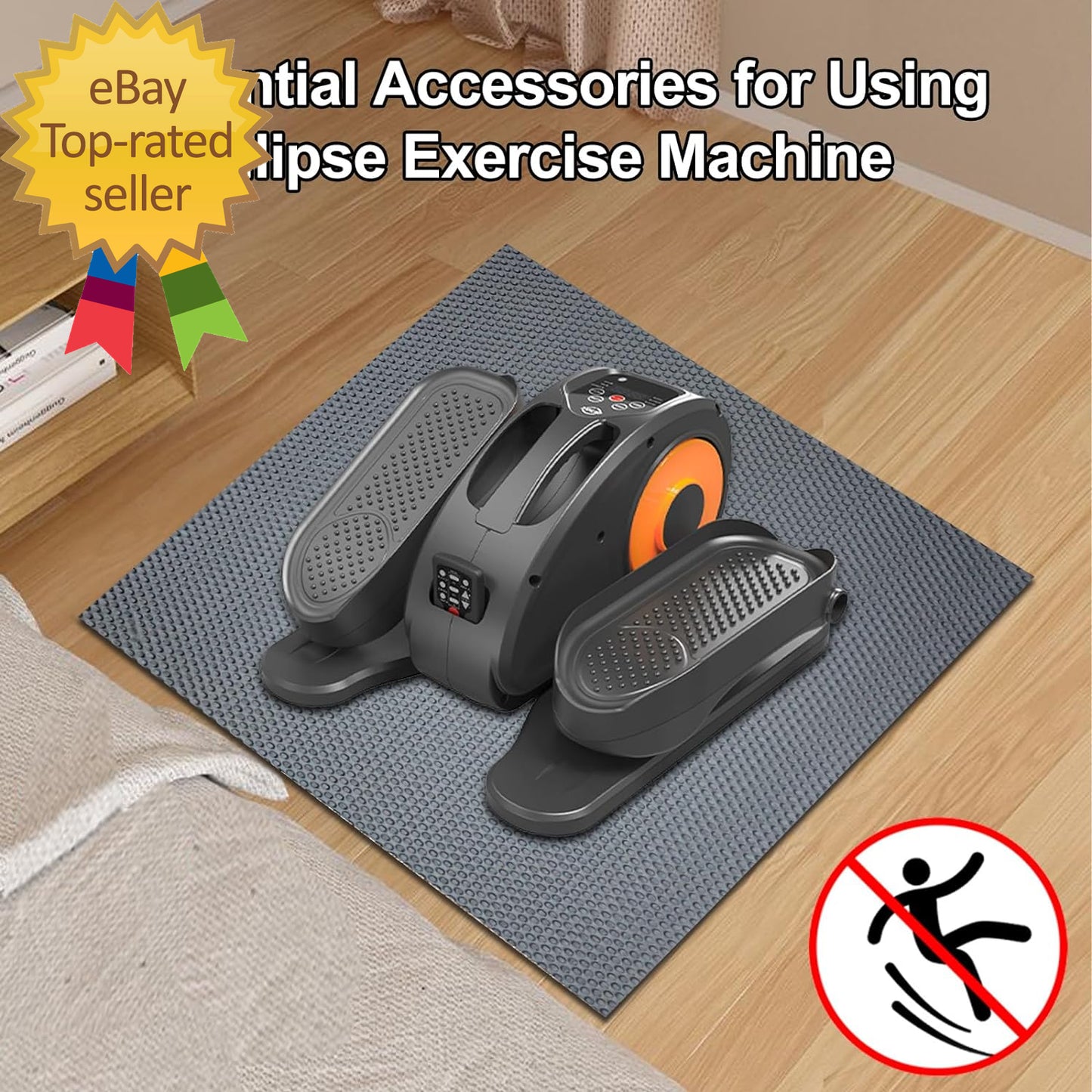 Non-Slip Mat for Ellipse Leg Exerciser Machine Apply to under Desk Elliptical