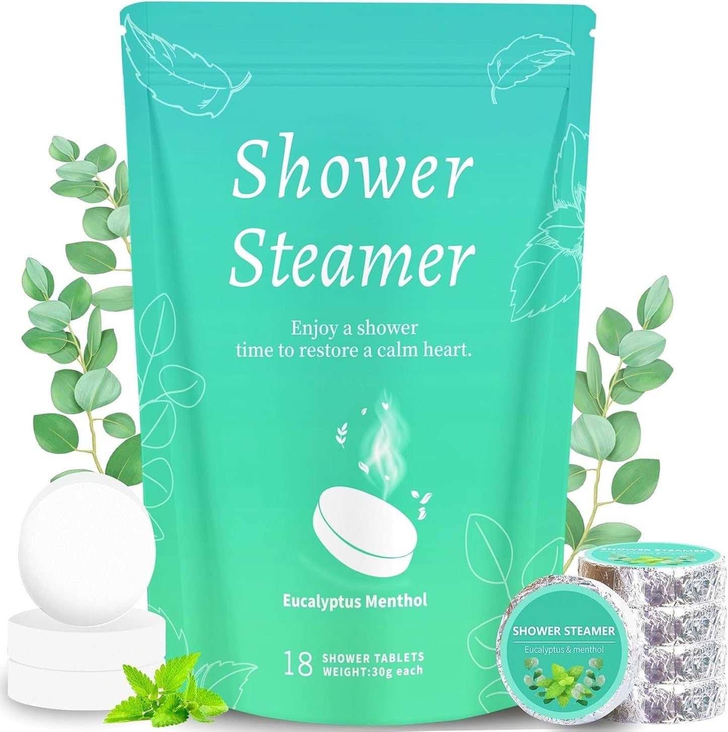 Eucalyptus Shower Steamer 18 Pack - Relaxation & Self Care Gifts for Women & Men, Shower Steamers for Sinus Relief with Eucalyptus and Menthol