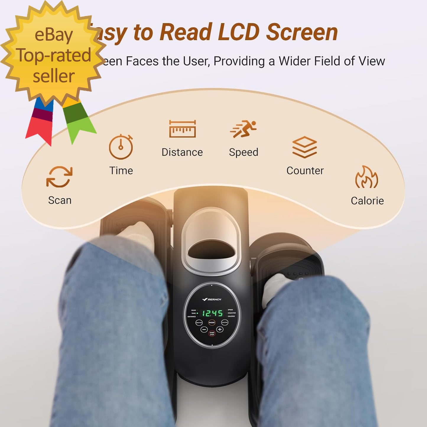 Under Desk Elliptical Ellipse Leg Exerciser Electric for Seniors
