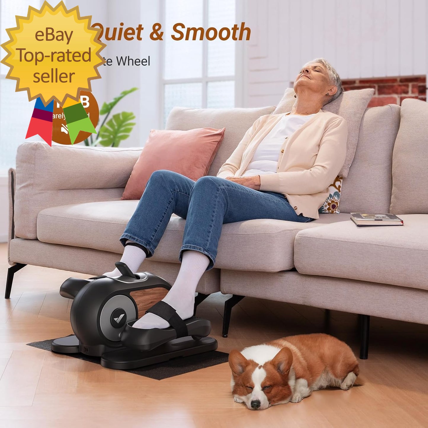 Under Desk Elliptical Ellipse Leg Exerciser Electric for Seniors