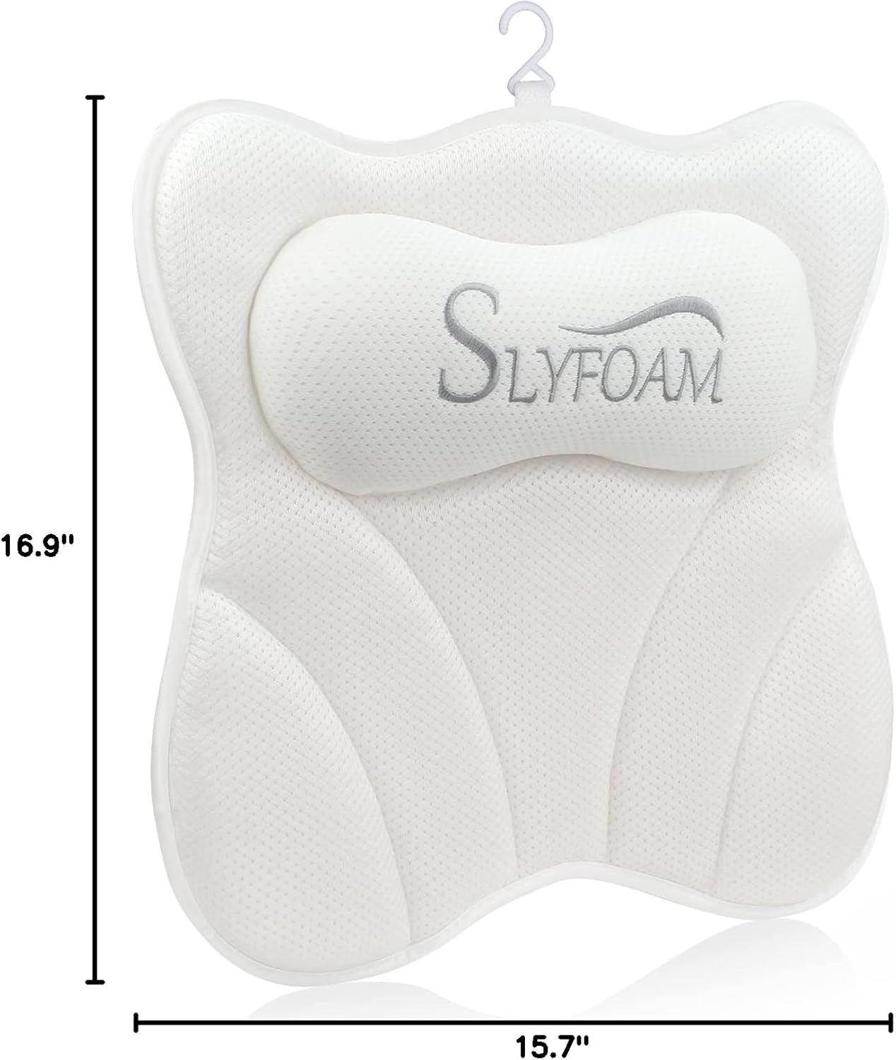 Bath Pillow, Bathtub Pillow with Anti-Slip Suction Cups, 4D Mesh Soft Spa Bath Tub Pillow Headrest, Bath Pillows for Tub with Neck and Back Support Fits Bathtub Spa Tub Jacuzzi, Fathers Day Dad Gifts