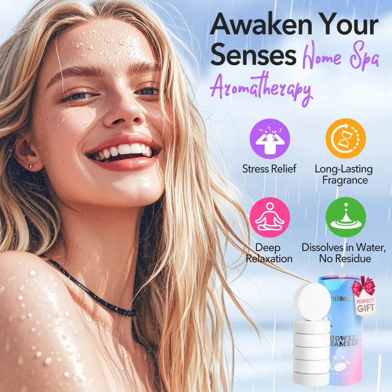 Shower Steamers Aromatherapy - 8 Pcs Shower Bombs with Essential Oil for Home SPA, Self-Care Relaxation, Valentines Day Gifts for Men Women, for Birthday Gift