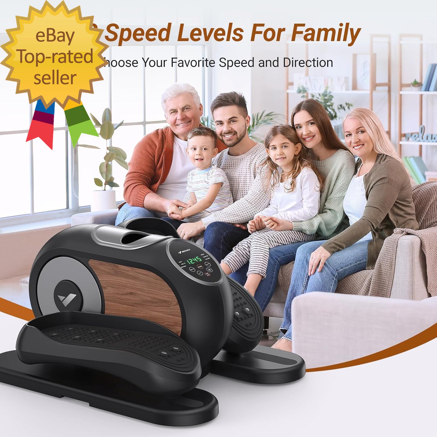 Under Desk Elliptical Ellipse Leg Exerciser Electric for Seniors