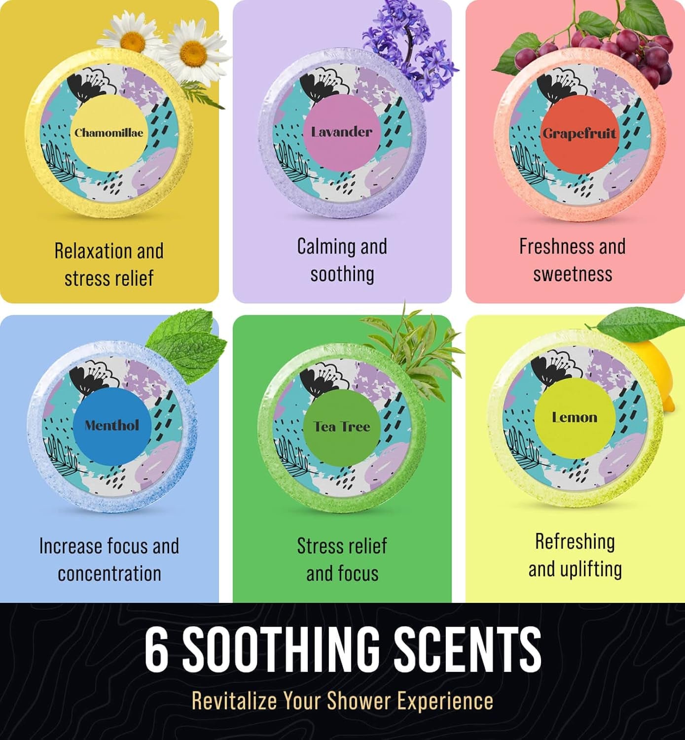 Valentines Day Gifts for Her - Shower Steamers Aromatherapy Gift Set - Valentines Gifts for Mom, Wife, Girlfriend, Grandma, Daughter - Natural Essential Oil Home Spa Self-Care - 6 Pack