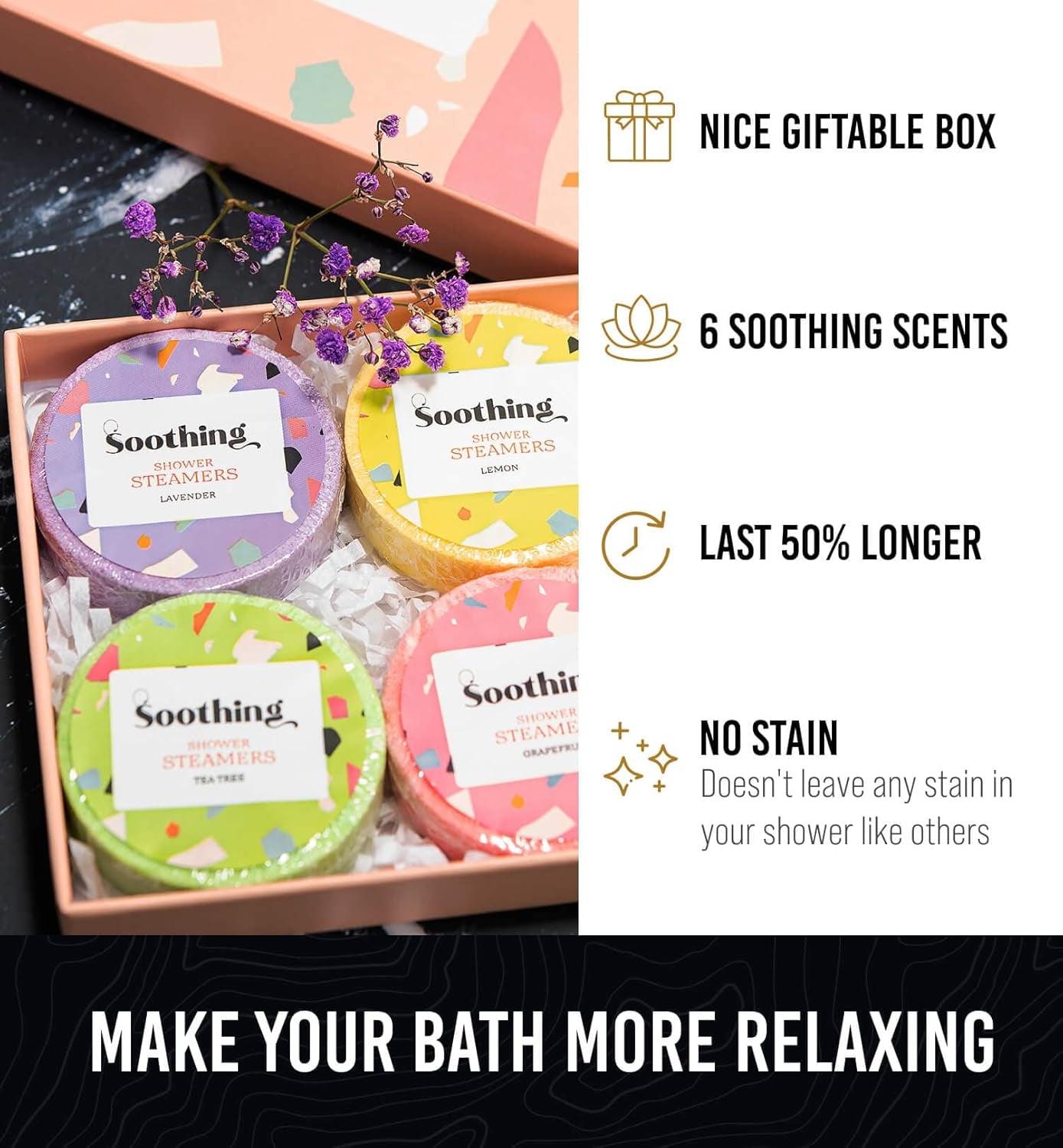 Valentines Day Gifts for Her - Shower Steamers Aromatherapy Gift Set - Valentines Gifts for Mom, Wife, Girlfriend, Grandma, Daughter - Natural Essential Oil Home Spa Self-Care - 6 Pack