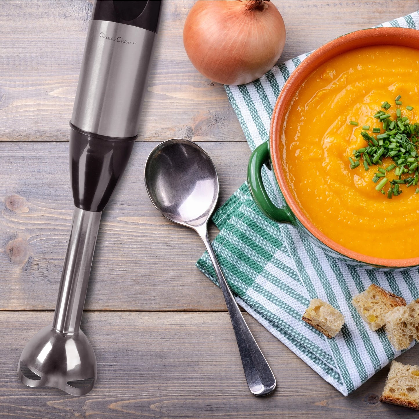 6-Speed 4-In-1 Immersion Hand Blender for Soups (Black)