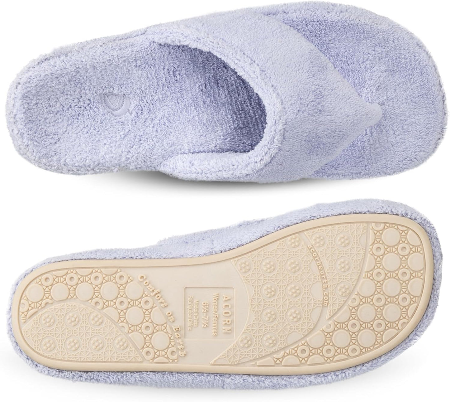 Women'S Spa Thong Slippers with Cloud Contour Comfort - Arch Support and Plush Fluffy Terry Lining, Perfect for Beach, Camping, Poolside, or Bathroom Wear