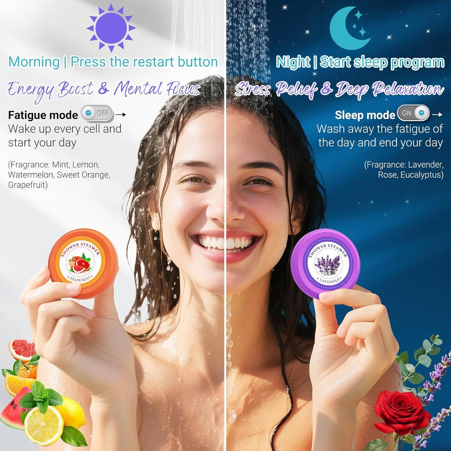 Shower Steamers Aromatherapy - Birthday Gifts for Women, Shower Bombs with Natural Essential Oils Self Care Stocking Stuffers White Elephant Christmas Gifts for Adults Teen Girls