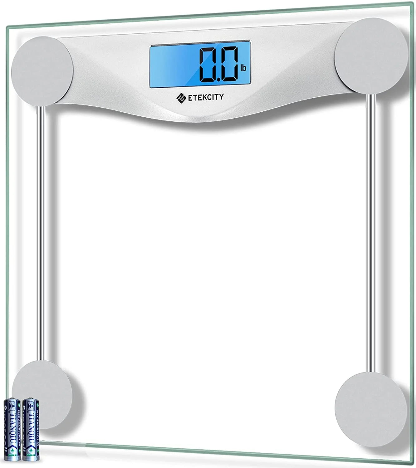 Scale for Weight, 400Lb Capacity Bathroom Scale with LCD Display, Silver, EB4074C