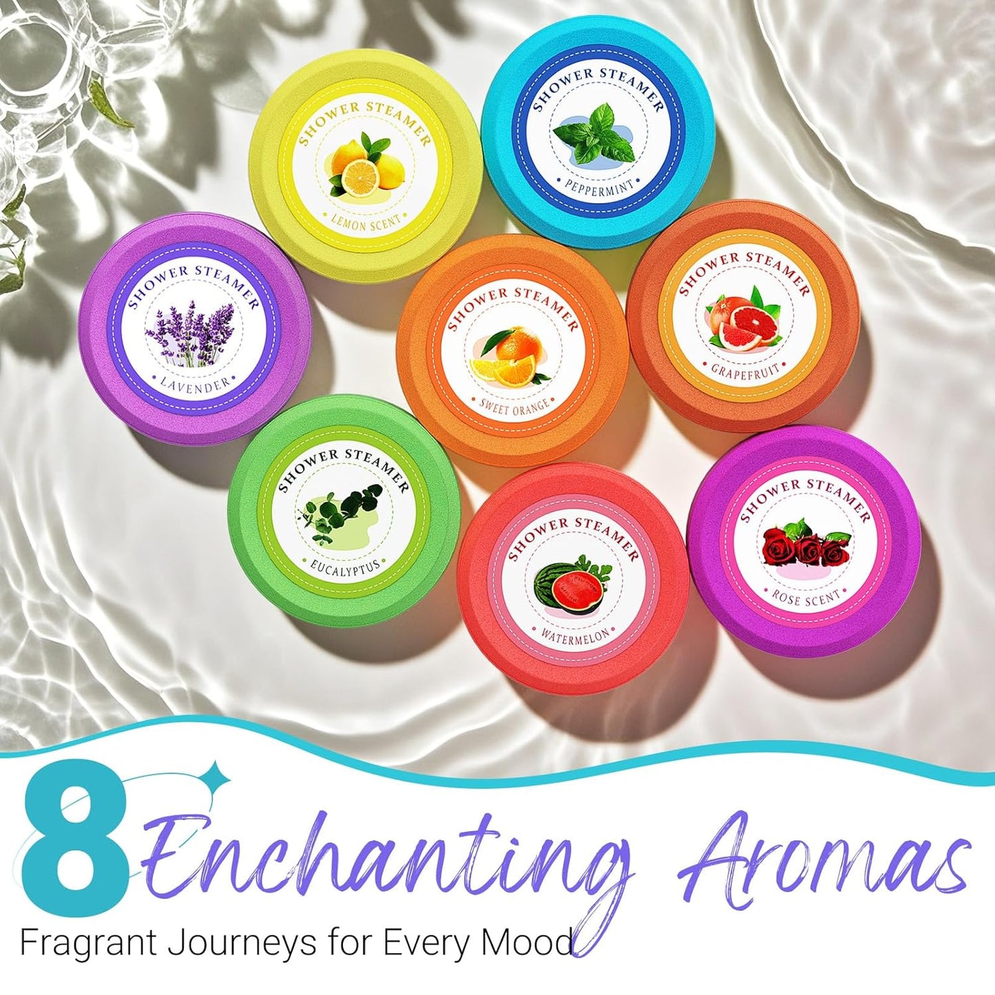 Shower Steamers Aromatherapy - Birthday Gifts for Women, Shower Bombs with Natural Essential Oils Self Care Stocking Stuffers White Elephant Christmas Gifts for Adults Teen Girls