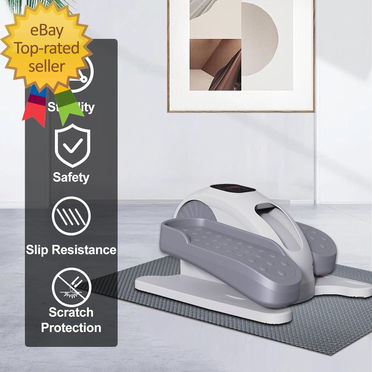 Non-Slip Mat for Ellipse Leg Exerciser Machine Apply to under Desk Elliptical