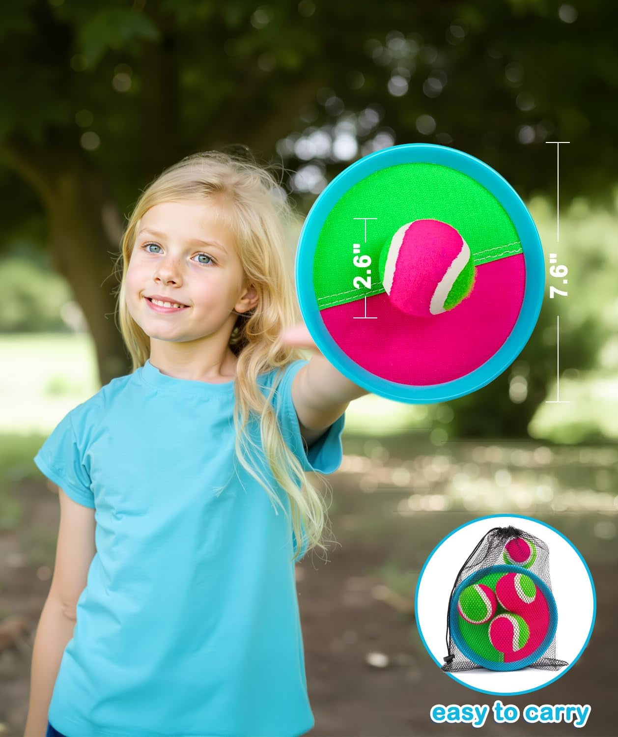 Kids Toys Toss and Catch Game Set Beach Pool Toys for Kids Ages 3-4 5-7 8-12, outside Yard Camping Outdoor Games for 3 4 5 6 7 8 Year Old Boys Girls Birthday Gift Family Vacation Essentials