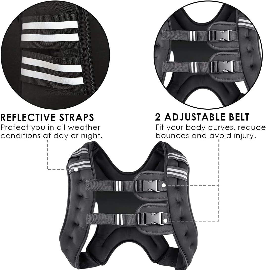 Prodigen Weighted Vest for Women and Men 8 12 16 20 25 30 Lbs 8Lbs, Black