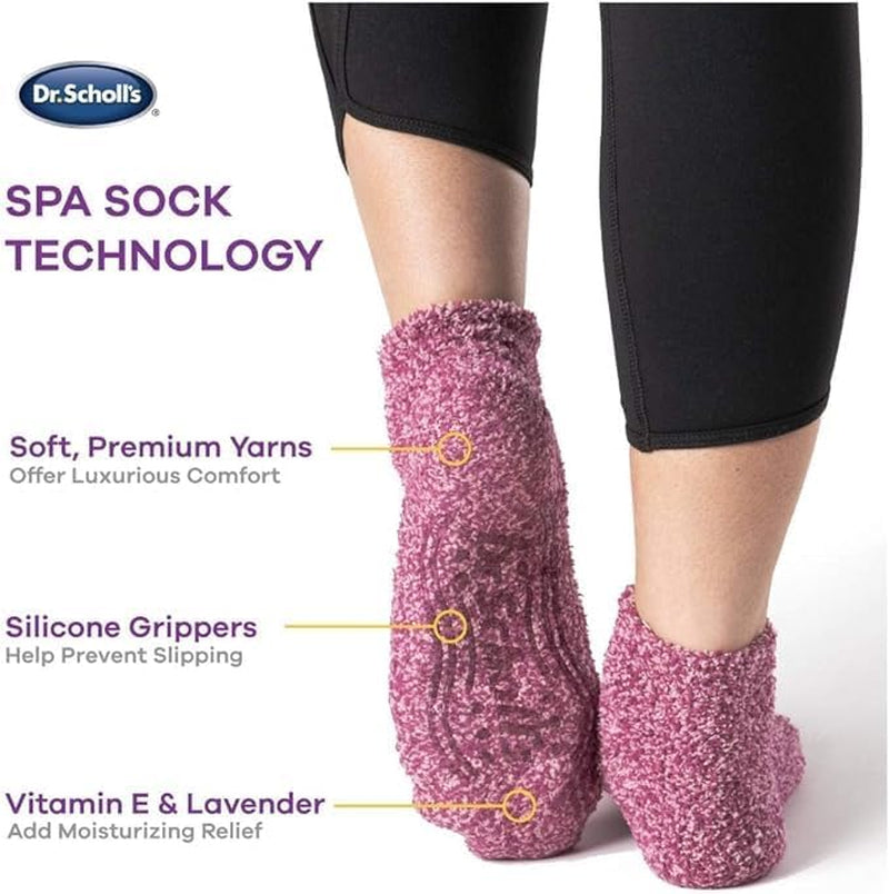 Women'S Low Cut Soothing Spa Socks-Lavender & Vitamin E Infused-2 & 3 Pairs-Bottom Grippers