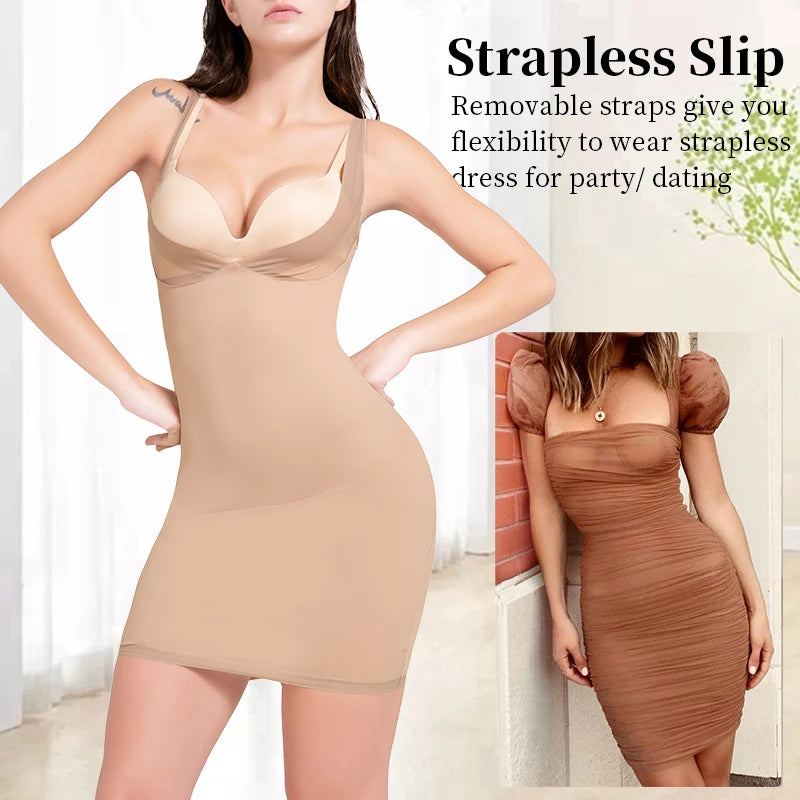 Women Slim Butt Lifter Waist Trainer under Dress Body Shaper Control Slips Underwear Corset Dress Sexy Shaperwear Stretch Fabric