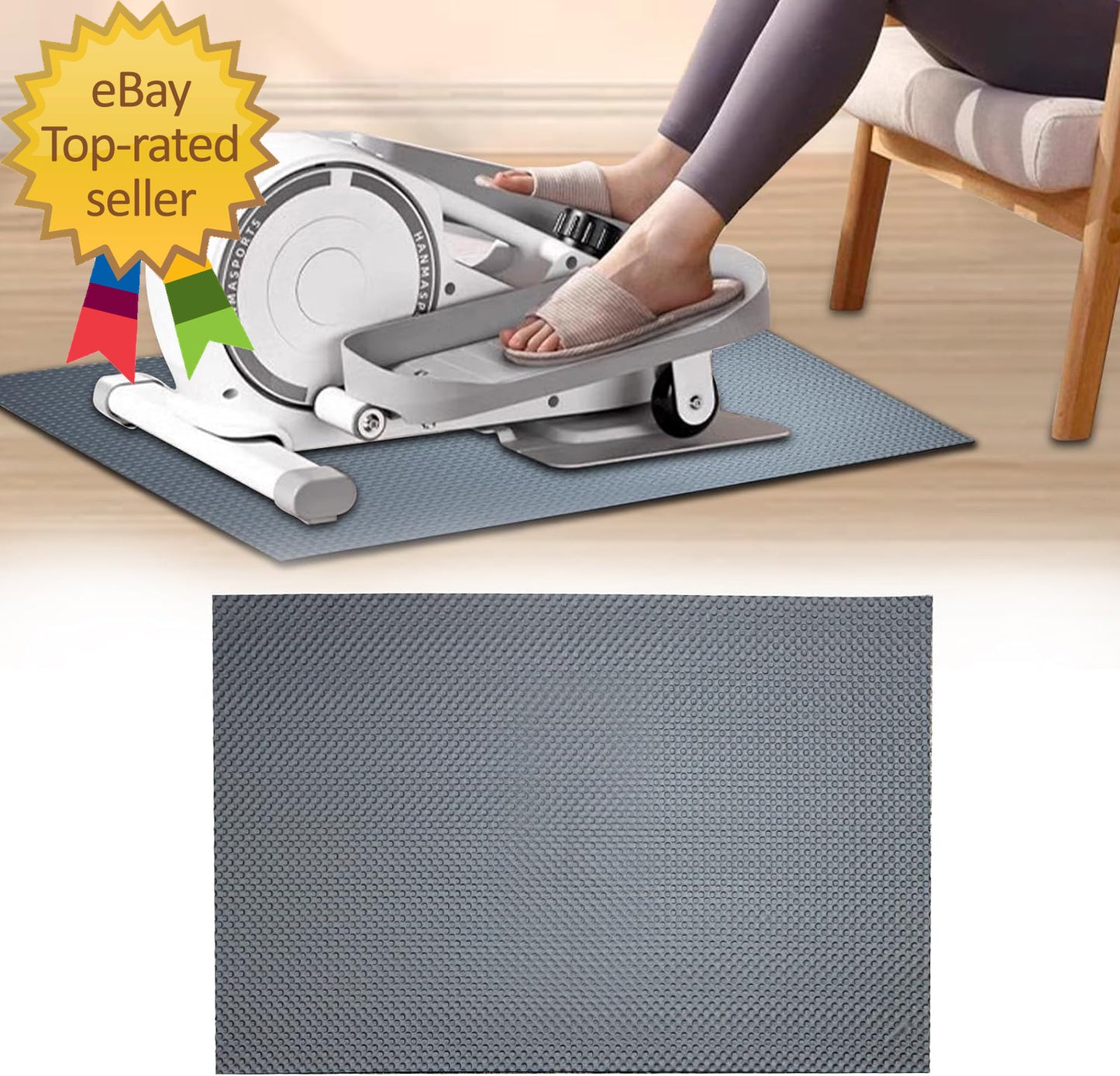 Non-Slip Mat for Ellipse Leg Exerciser Machine Apply to under Desk Elliptical