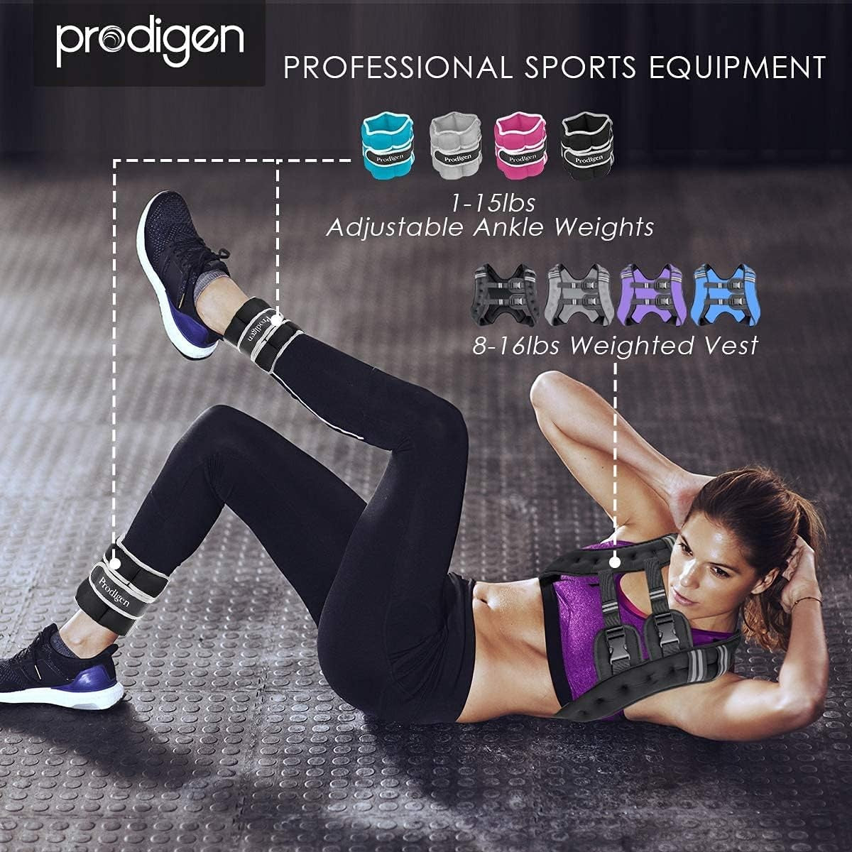 Prodigen Weighted Vest for Women and Men 8 12 16 20 25 30 Lbs 8Lbs, Black