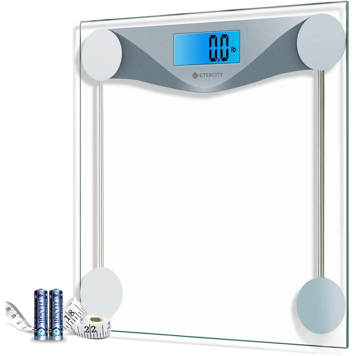 Scale for Weight, 400Lb Capacity Bathroom Scale with LCD Display, Silver, EB4074C