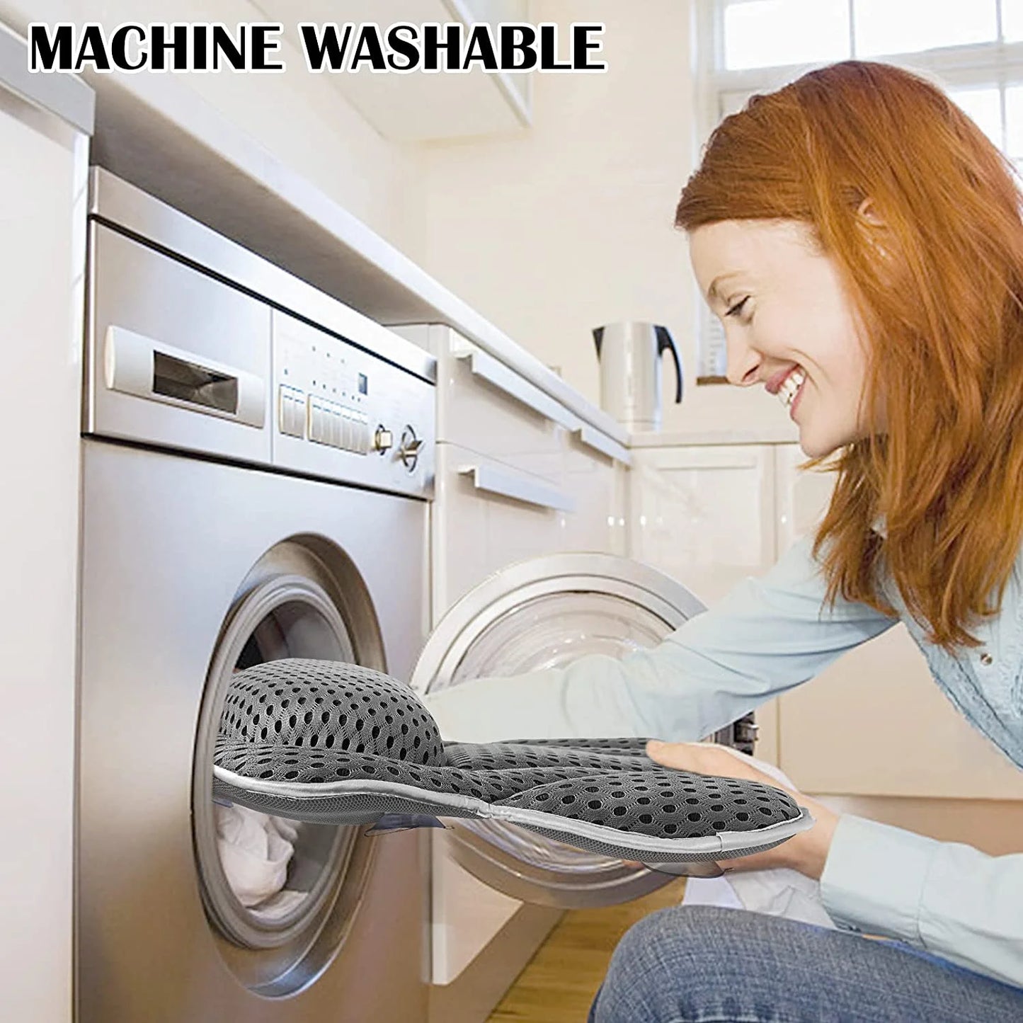 Luxury Bath Pillow Tub Spa Pillow with 4D Breathable Mesh and Non-Slip Suction Cup, Black Bath Mat Pillow for Head