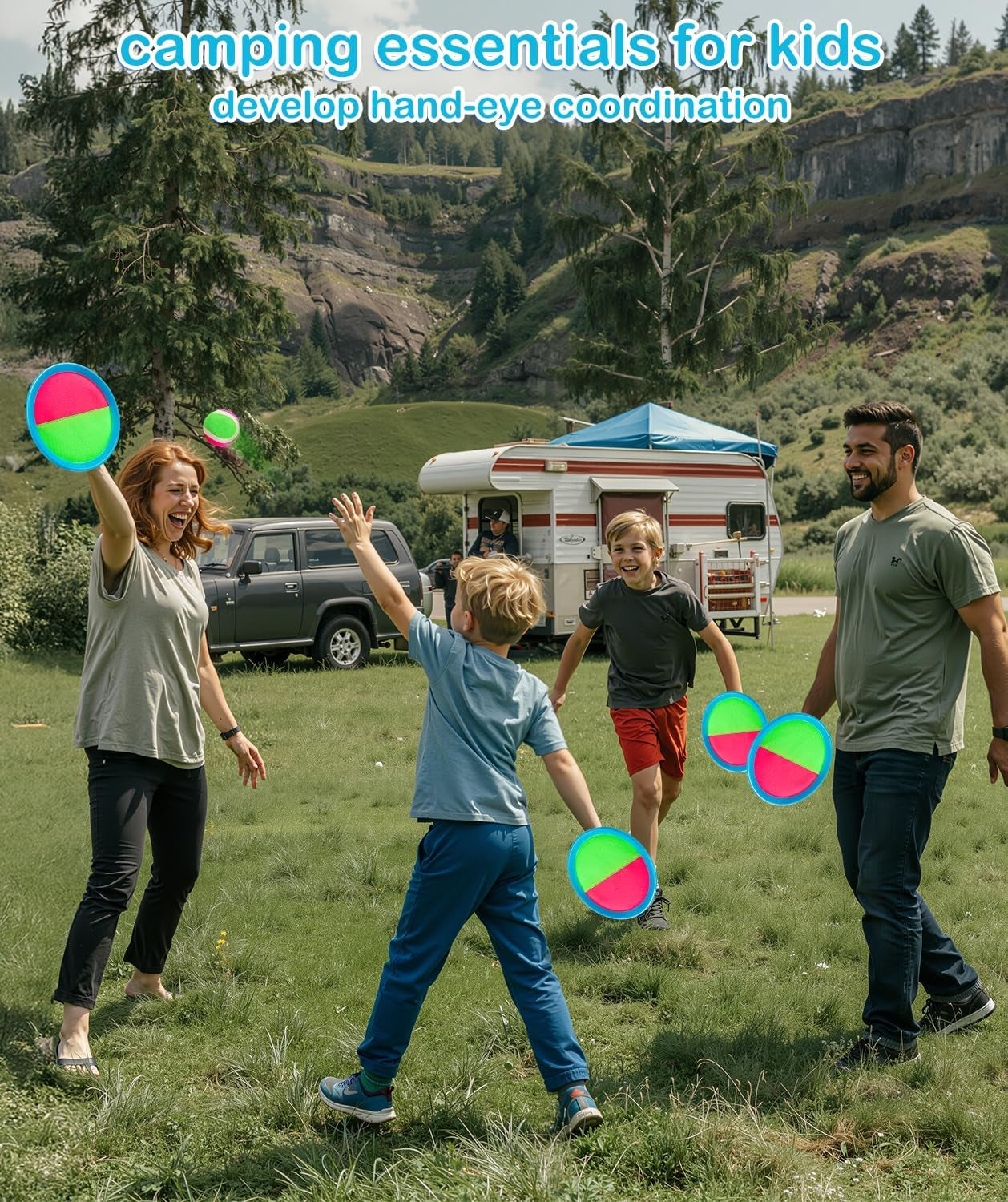 Kids Toys Toss and Catch Game Set Beach Pool Toys for Kids Ages 3-4 5-7 8-12, outside Yard Camping Outdoor Games for 3 4 5 6 7 8 Year Old Boys Girls Birthday Gift Family Vacation Essentials