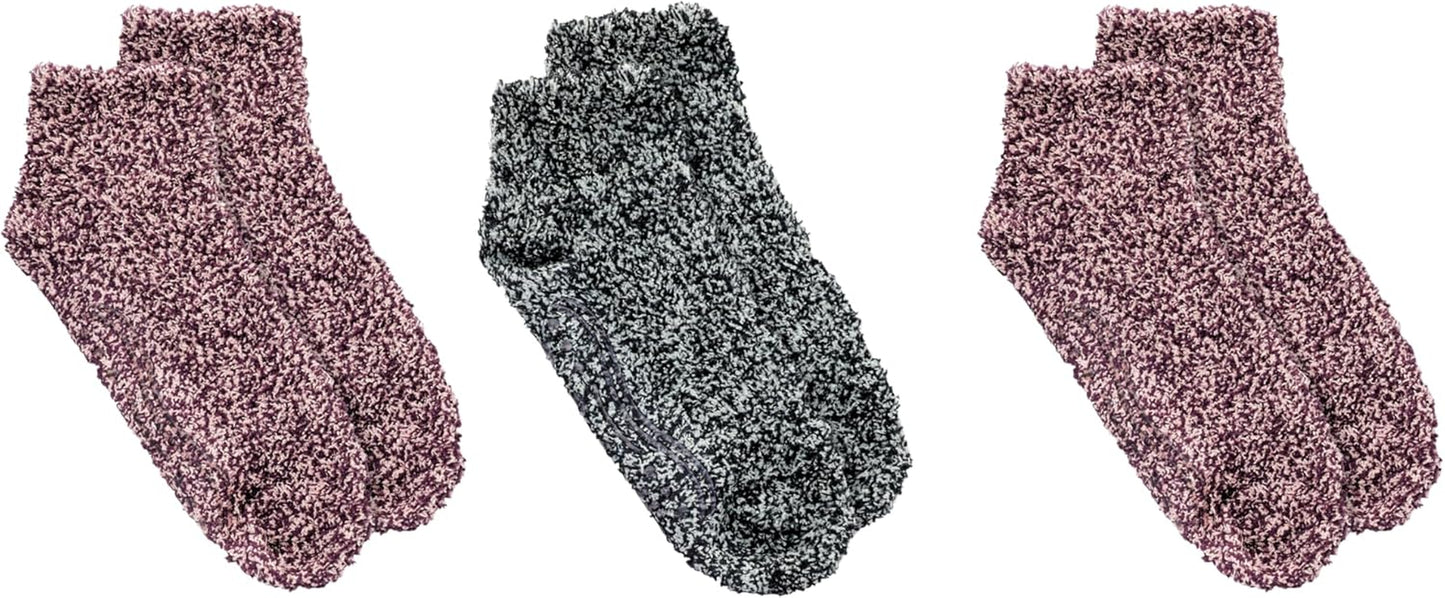 Women'S Low Cut Soothing Spa Socks-Lavender & Vitamin E Infused-2 & 3 Pairs-Bottom Grippers