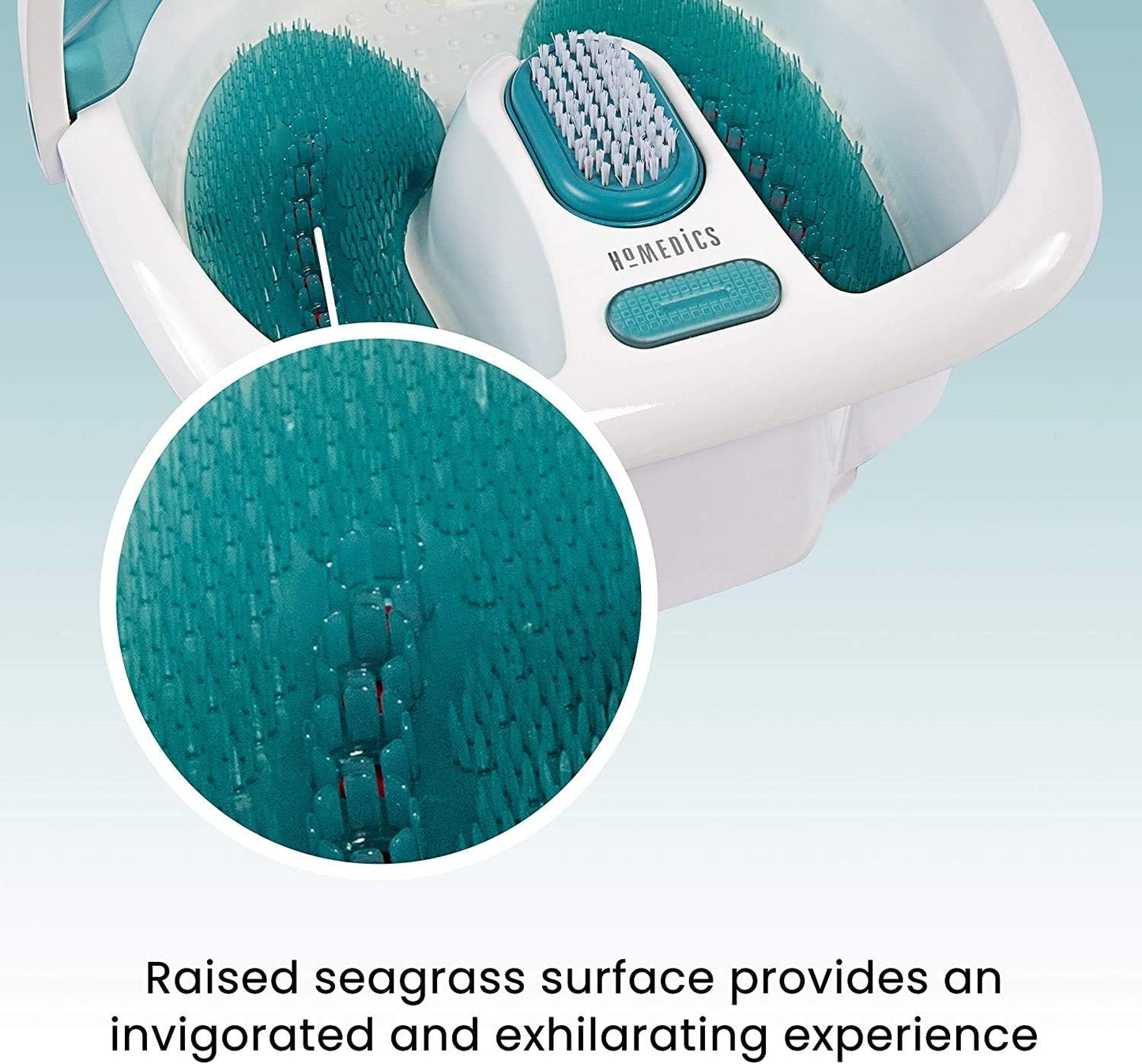 Bubble Elite Foot Spa Massager with Heat Boost, 2-In-1 Removable Pedicure Center, Toe-Touch Control, Easy Tote Handle with Splash Guard