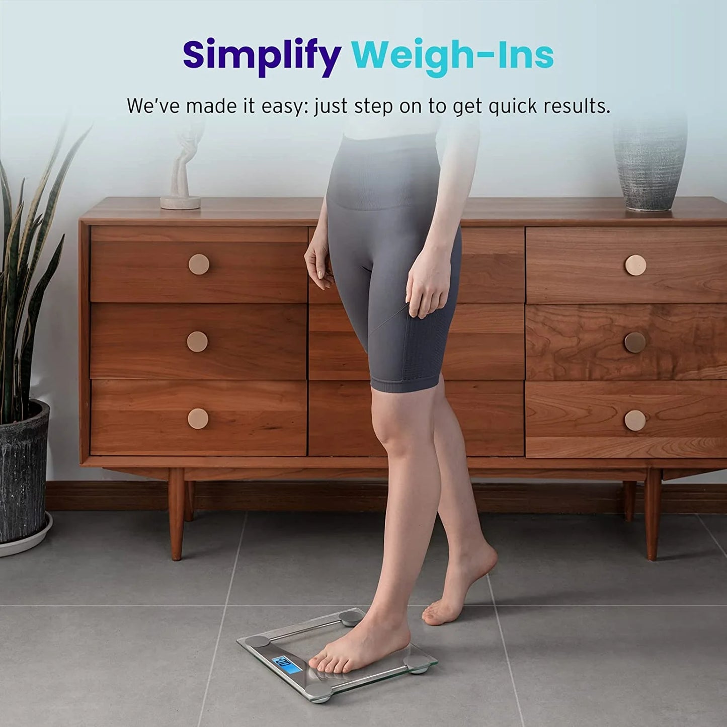 Scale for Weight, 400Lb Capacity Bathroom Scale with LCD Display, Silver, EB4074C