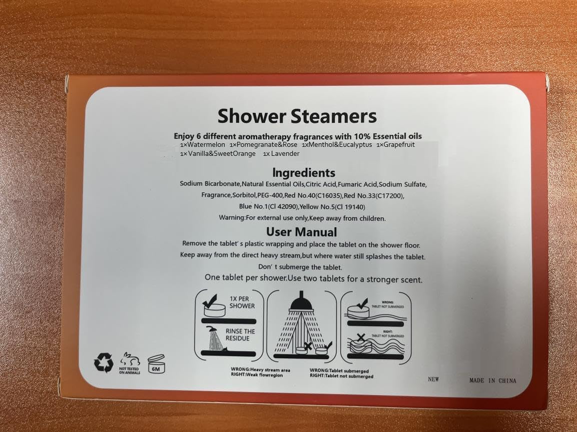 Shower Steamers Shower Bombs Aromatherapy Set of 6, SPA Gifts Perfect Gifts for Birthday, Mother'S Day, Valentine'S Day
