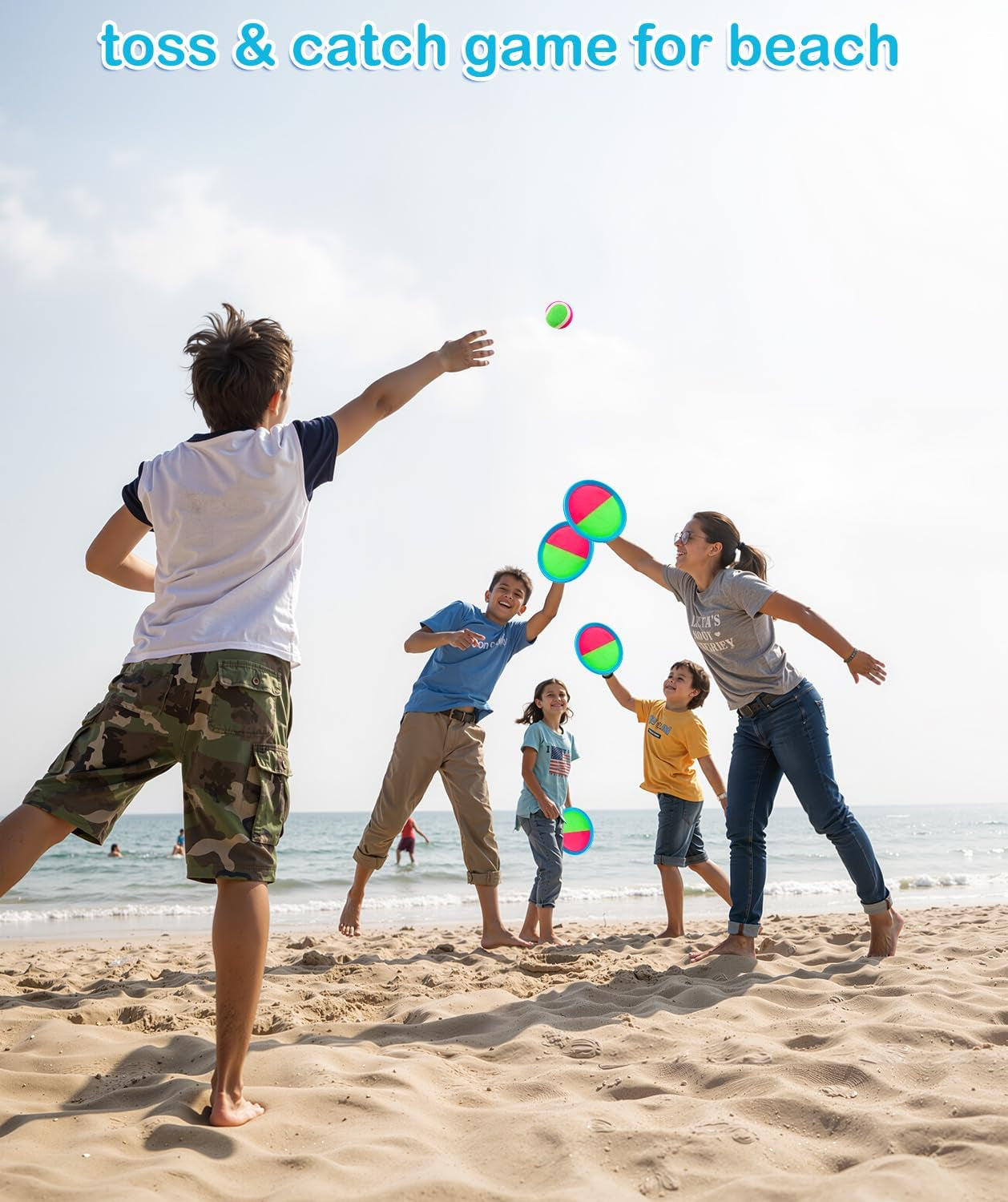 Kids Toys Toss and Catch Game Set Beach Pool Toys for Kids Ages 3-4 5-7 8-12, outside Yard Camping Outdoor Games for 3 4 5 6 7 8 Year Old Boys Girls Birthday Gift Family Vacation Essentials