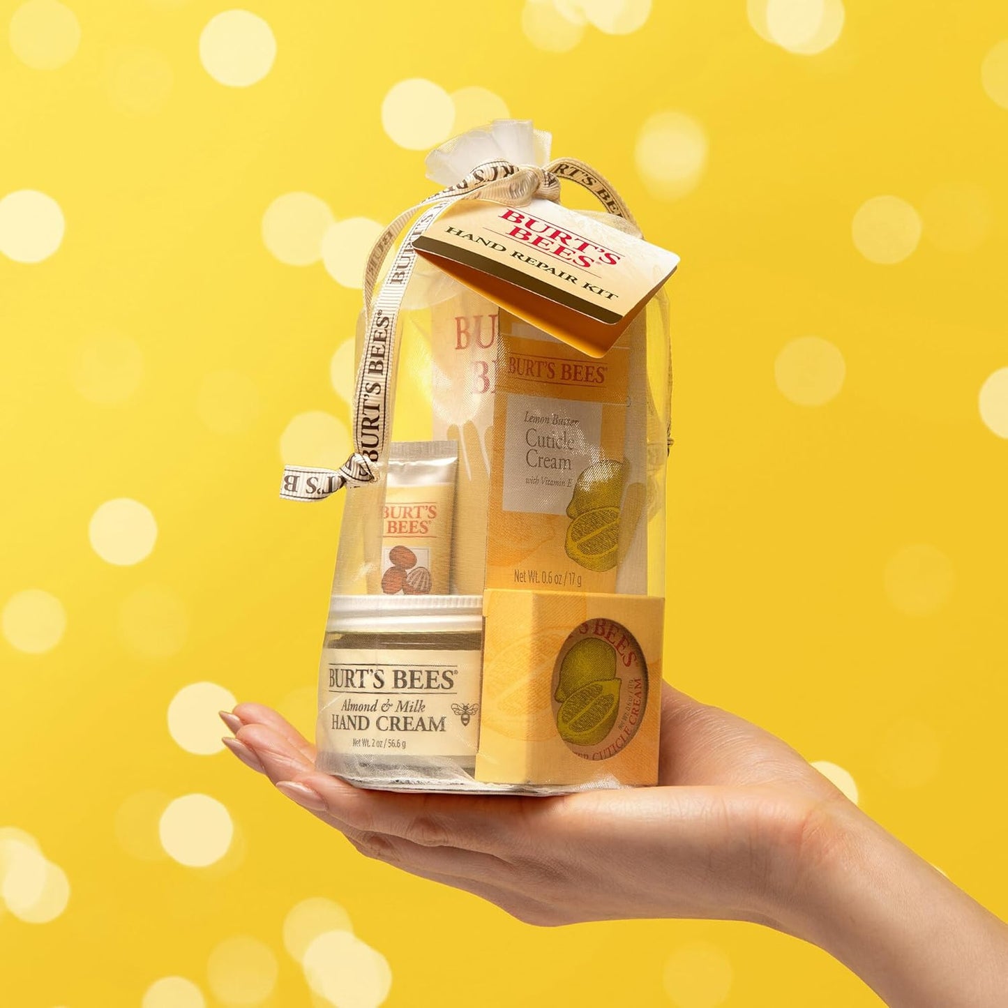 Back to School Gift Ideas - Hand Repair Set, 3 Hand Creams plus Gloves - Almond Milk, Lemon Butter Cuticle Cream, Shea Butter Repair