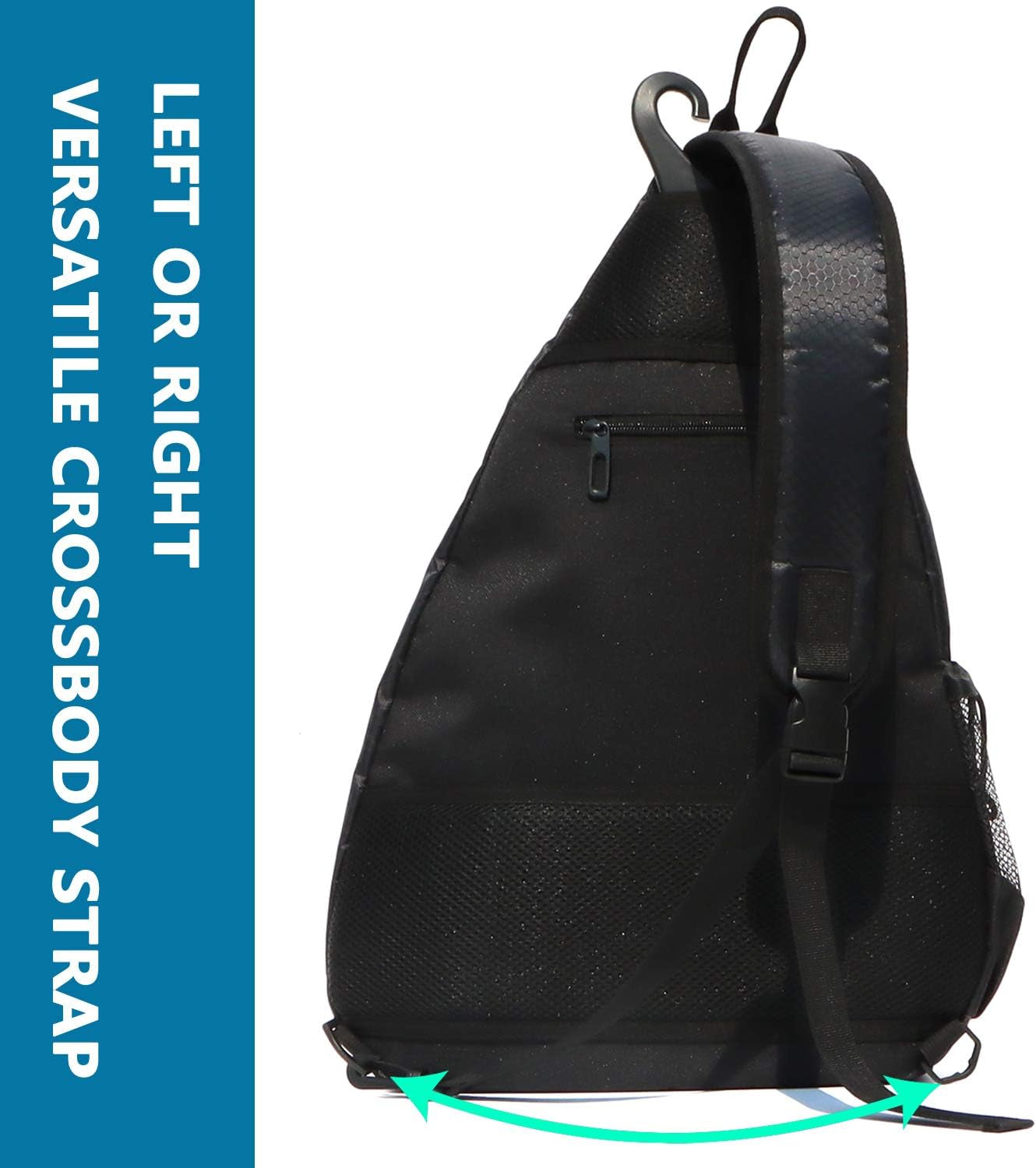 Sling Bag Sports Pickleball Bag Pickleball Backpack for Men Women Adjustable Tennis Bag for Pickleball Paddle with Fence Hook,Water Bottle Holder