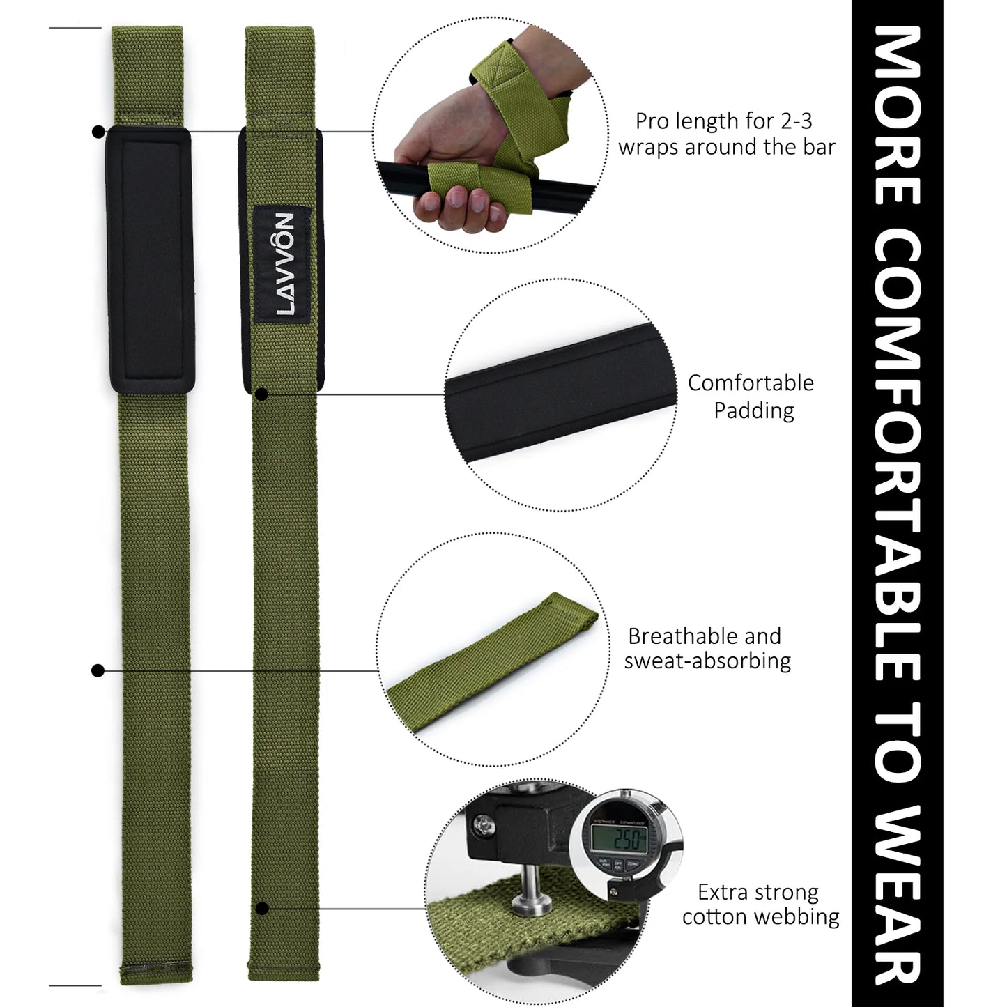 Squat Pad Set - Foam Barbell Pad for Squats Cushion, Lunges & Bar Padding for Hip Thrusts - Standard Weight Bar Pad - with Ankle Straps, Wrist Straps for Weightlifting