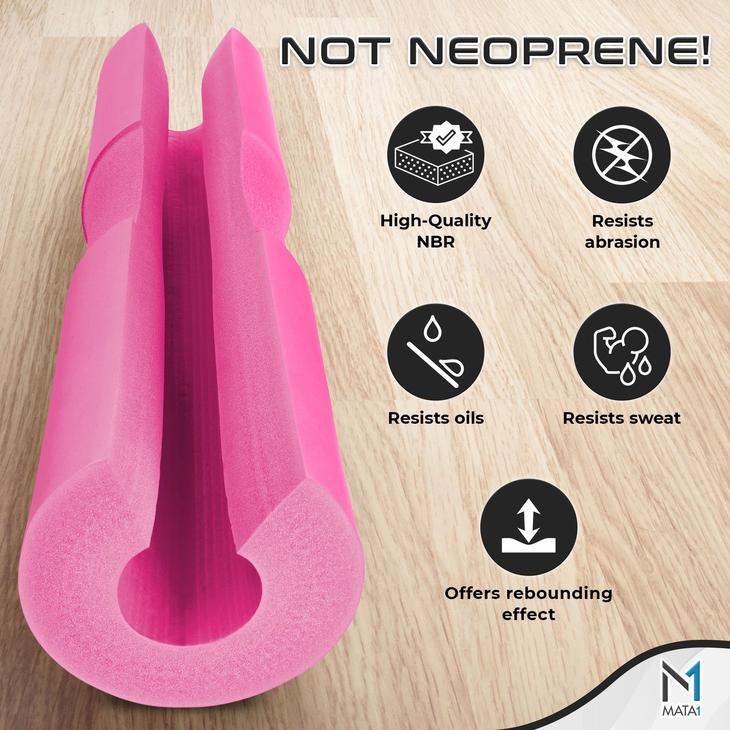 Gym Foam Barbell Pad for Hip Thrust, Squat & Lunges, Pink 17X3.5 Inch by -Usa
