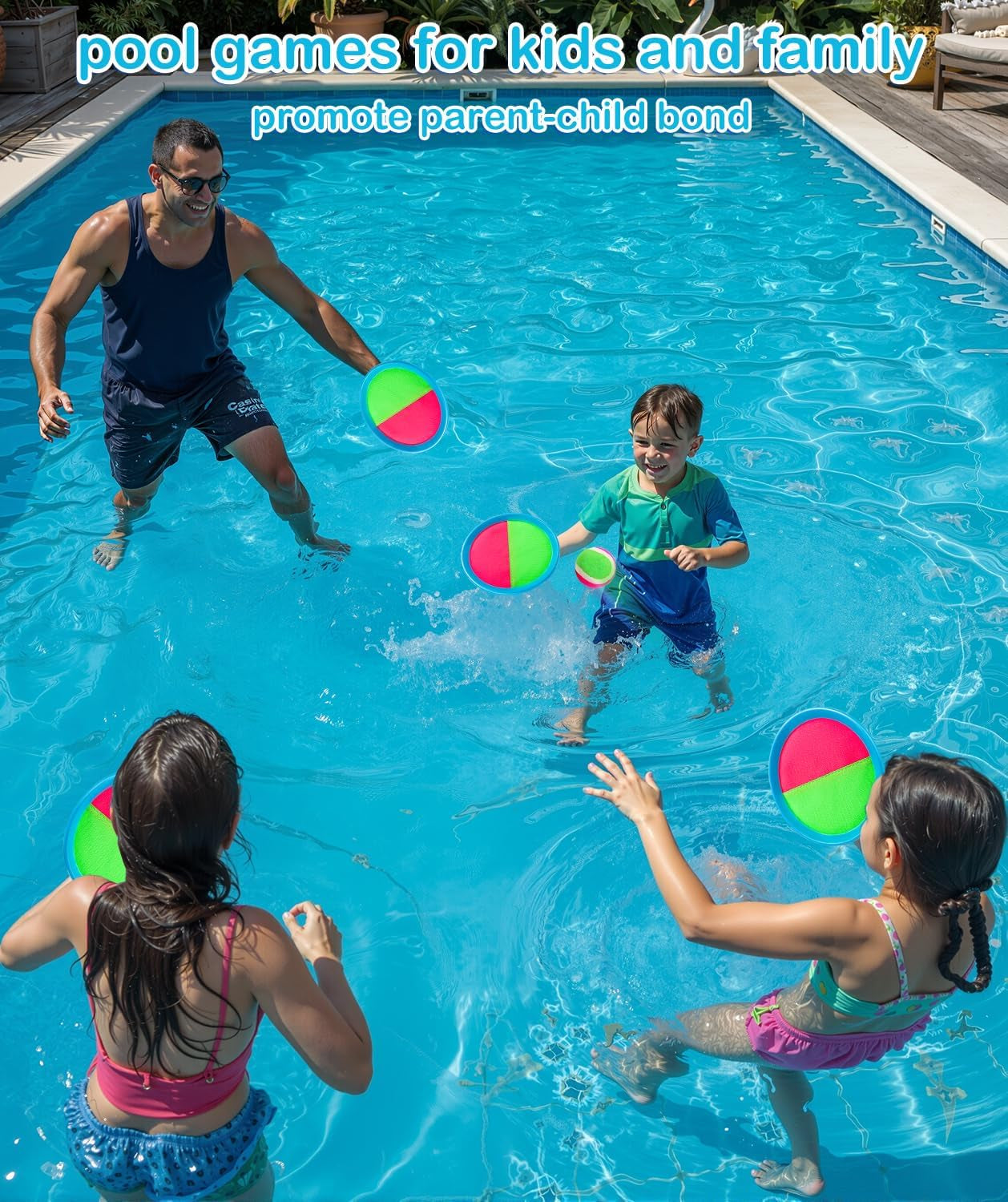 Kids Toys Toss and Catch Game Set Beach Pool Toys for Kids Ages 3-4 5-7 8-12, outside Yard Camping Outdoor Games for 3 4 5 6 7 8 Year Old Boys Girls Birthday Gift Family Vacation Essentials