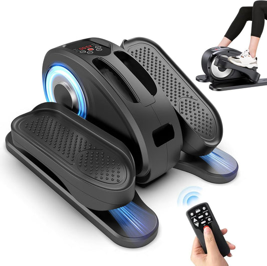 Under Desk Elliptical Machine/Portable Elliptical Ellipse Leg Exerciser for Seniors/Quiet Electric Foot Pedal Exerciser for Home with Remote Control
