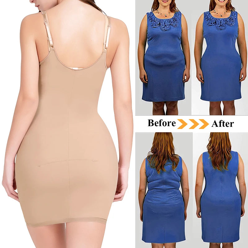 Women Slim Butt Lifter Waist Trainer under Dress Body Shaper Control Slips Underwear Corset Dress Sexy Shaperwear Stretch Fabric