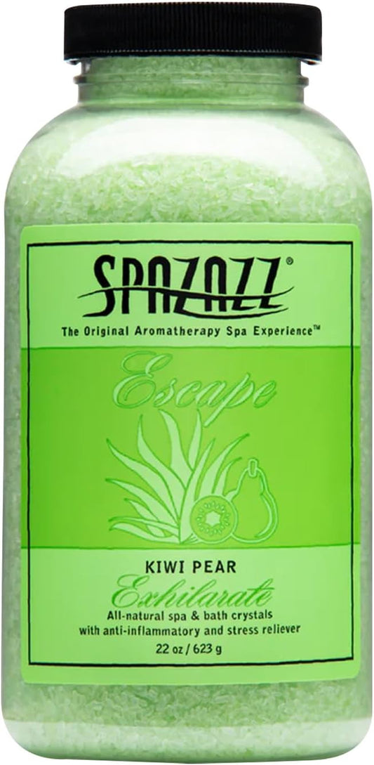 Spazzaz Hot Tub & Spa Bath Salt Aromatherapy Crystals. 22 Oz Kiwi Pear Crystals and Bath Salts - Oil-Free & Safe for All Spas