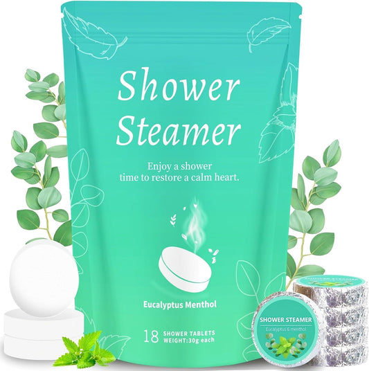 Eucalyptus Shower Steamer 18 Pack - Relaxation & Self Care Gifts for Women & Men, Shower Steamers for Sinus Relief with Eucalyptus and Menthol