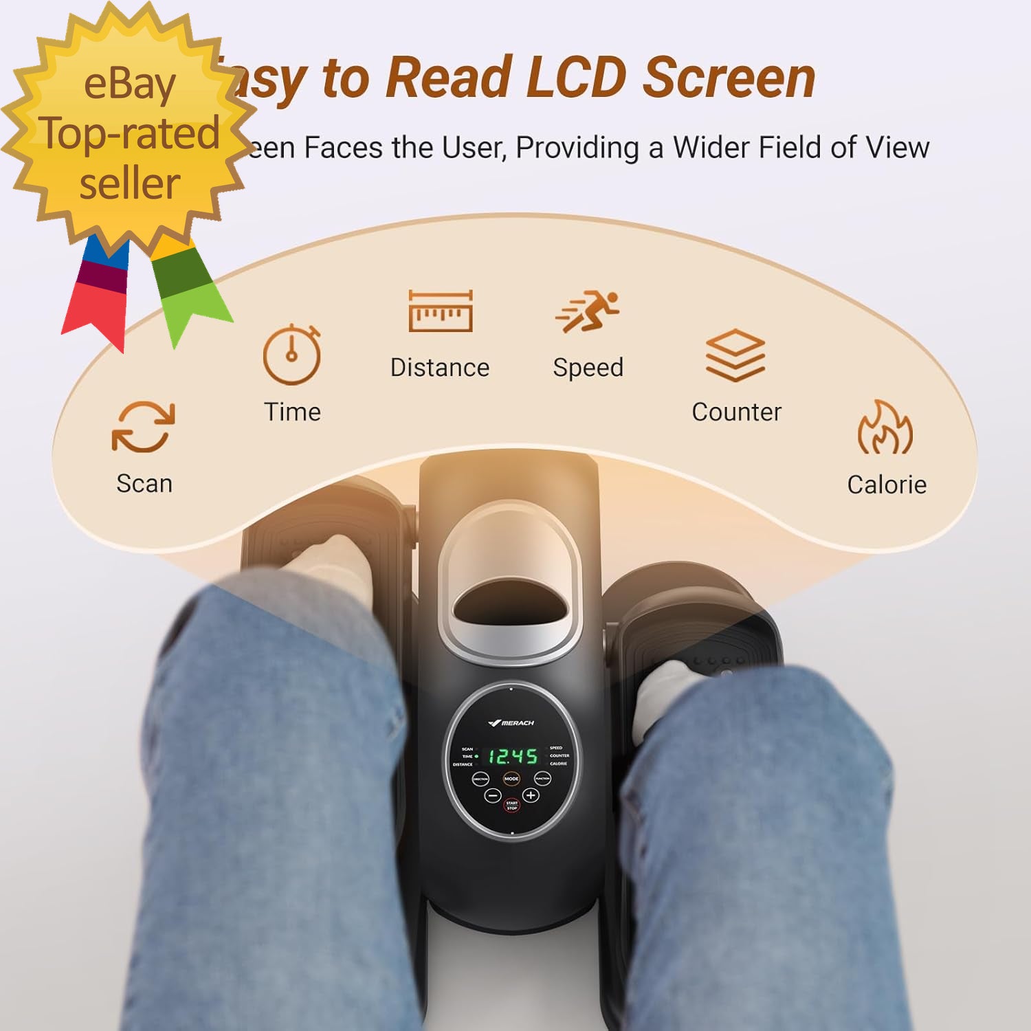 Under Desk Elliptical Ellipse Leg Exerciser Electric for Seniors