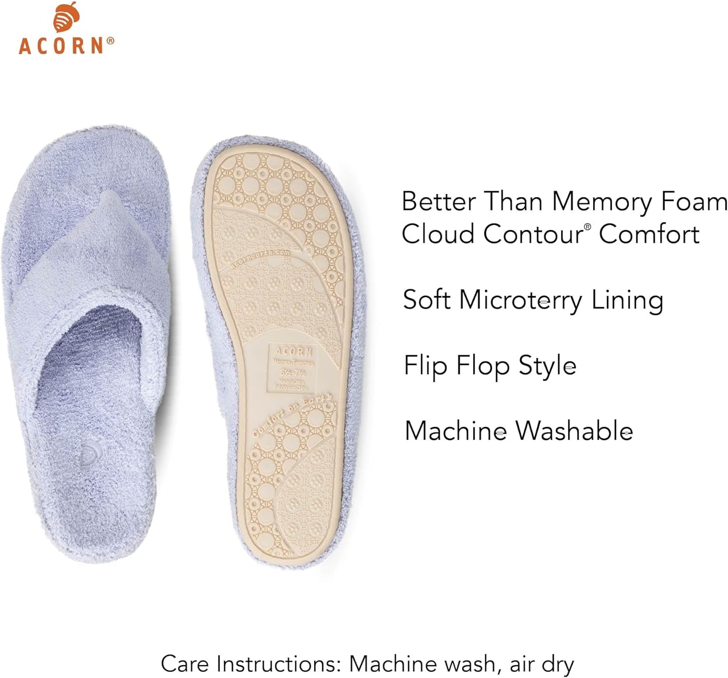 Women'S Spa Thong Slippers with Cloud Contour Comfort - Arch Support and Plush Fluffy Terry Lining, Perfect for Beach, Camping, Poolside, or Bathroom Wear