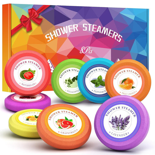 Shower Steamers Aromatherapy -  Birthday Gifts for Women, Shower Bombs with Natural Essential Oils Self Care Stocking Stuffers White Elephant Christmas Gifts for Adults Teen Girls