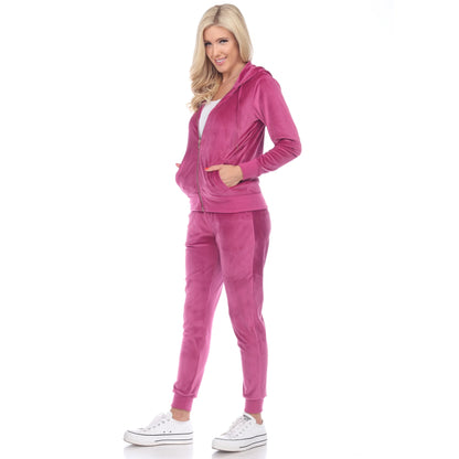 Women'S 2 Piece Velour Tracksuit Set