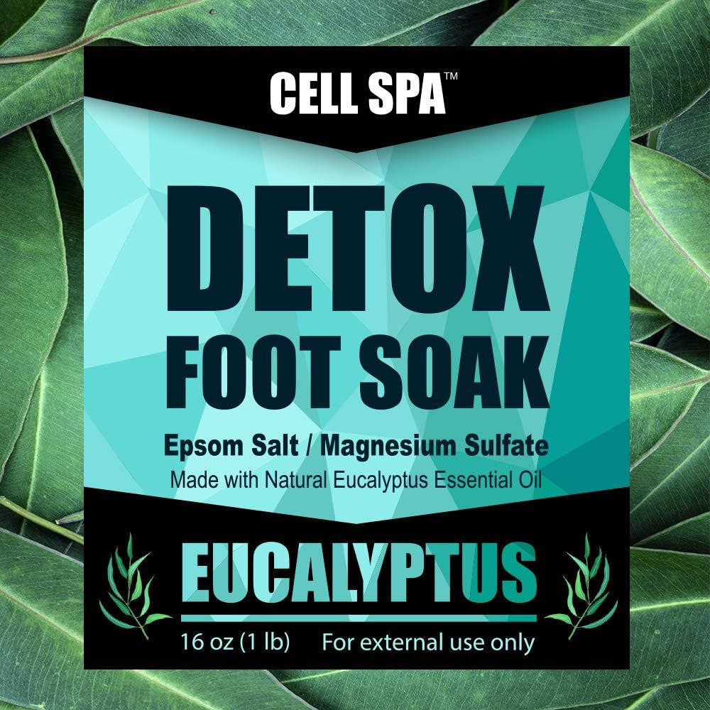 Detox Foot Soak Bath Premium 16 Ounce Eucalyptus Scented Epsom Salt Magnesium Sulfate to Help Detox, Relax, Relieve Stress & Soften Your Feet