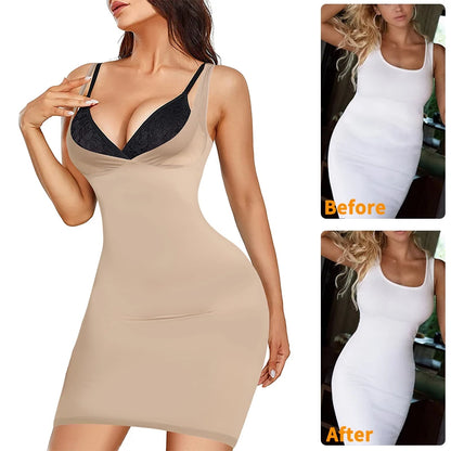 Women Slim Butt Lifter Waist Trainer under Dress Body Shaper Control Slips Underwear Corset Dress Sexy Shaperwear Stretch Fabric