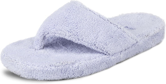 Women'S Spa Thong Slippers with Cloud Contour Comfort - Arch Support and Plush Fluffy Terry Lining, Perfect for Beach, Camping, Poolside, or Bathroom Wear