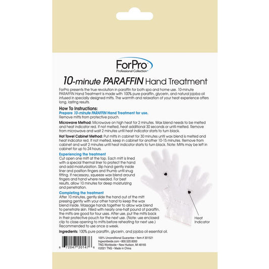10-Minute Paraffin Hand Treatment, Spa and Home Treatment Gloves, Fragrance Free, One-Pair
