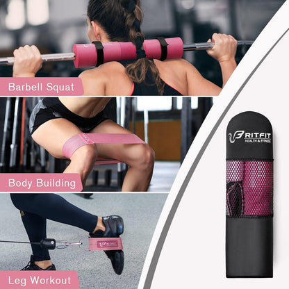 Ritfit Upgraded 7 Pack Barbell Squat Pad Set with Resistance Band,2 Safety Strap